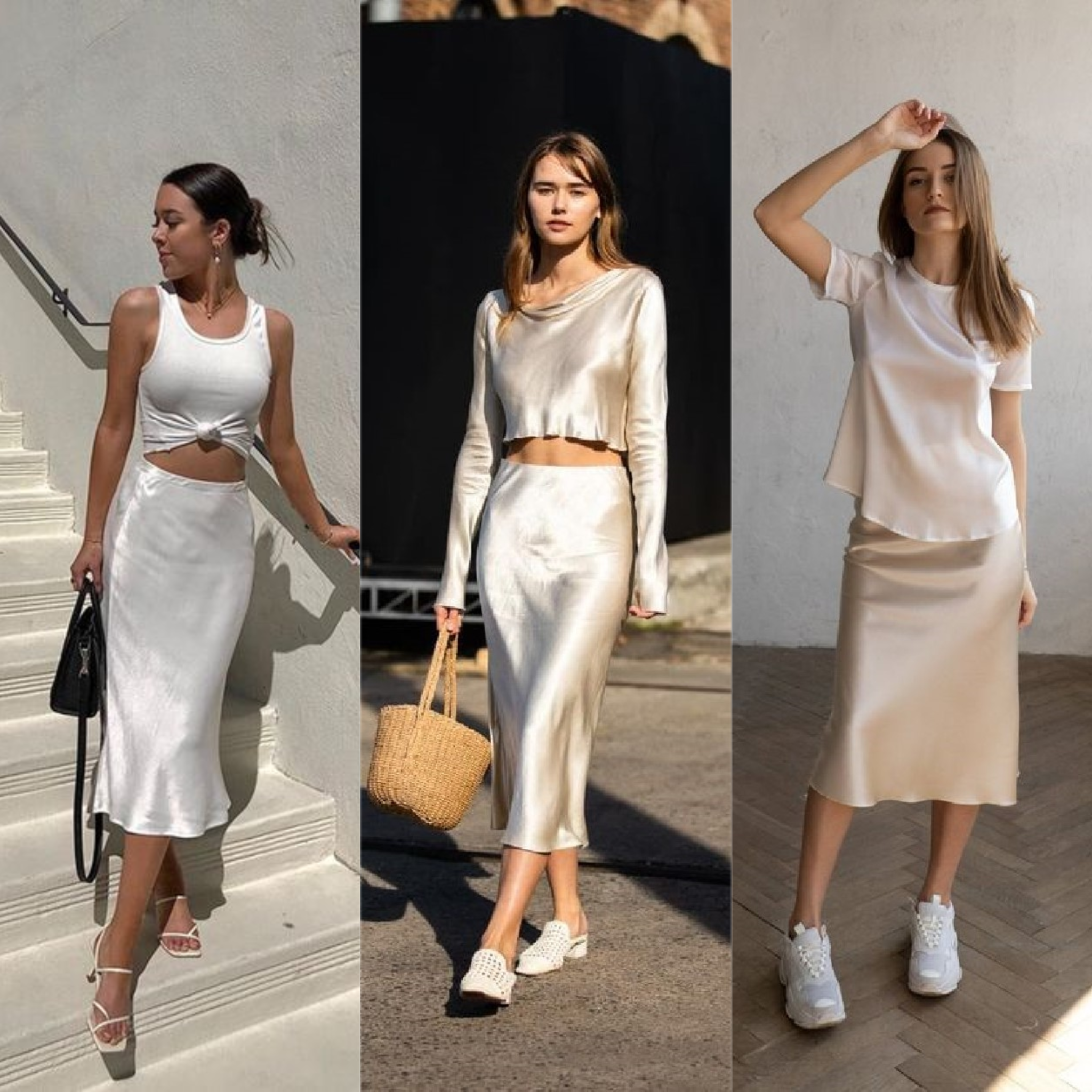 Saia cetim midi: looks incríveis · Anatomia de uma leitora
